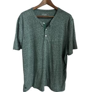 UNTUCKit Shirt Mens XL Green Henley Short Sleeve Jersey Tagless Casual